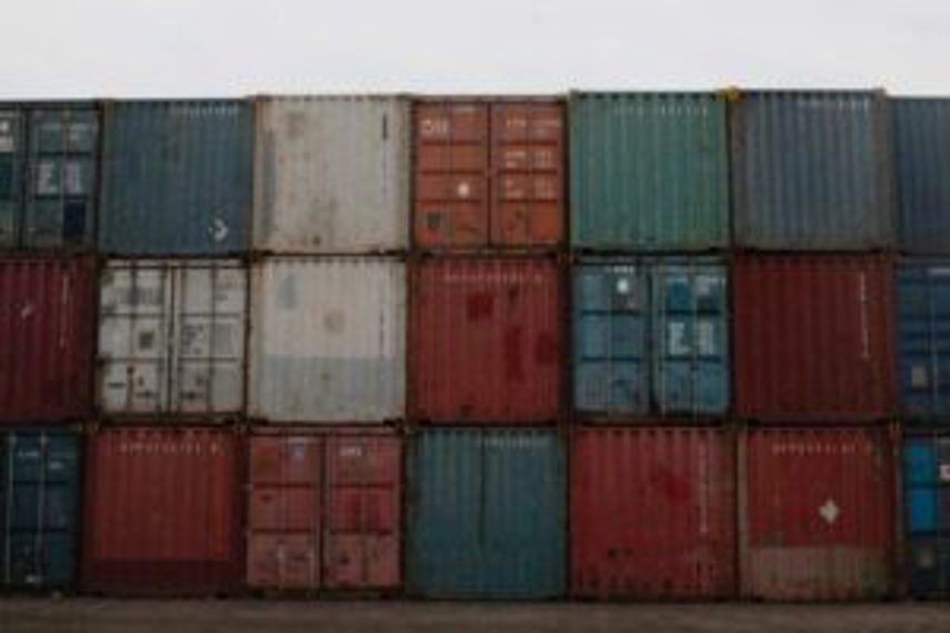 Shipping containers stacked up